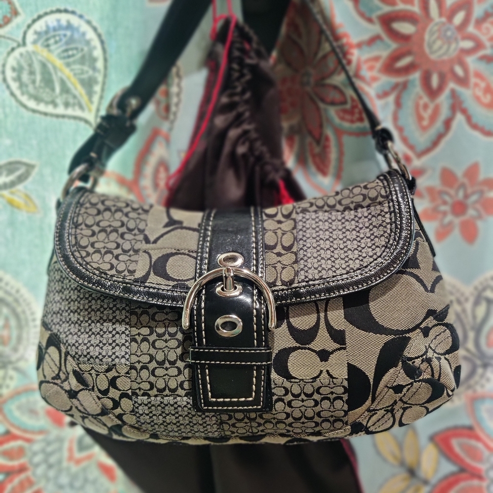 Coach Signature over the shoulder purse